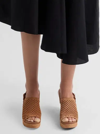 PEDRO GARCIA Women's Alvara Perforated 65MM Suede Wedge Mules | Thumbnail 2 PEDRO GARCIA Women's Alvara Perforated 65MM Suede Wedge Mules | Thumbnail 2