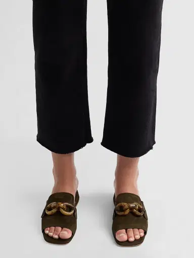 PEDRO GARCIA Women's Enna Chain Link Suede Mules | Thumbnail 2 PEDRO GARCIA Women's Enna Chain Link Suede Mules | Thumbnail 2