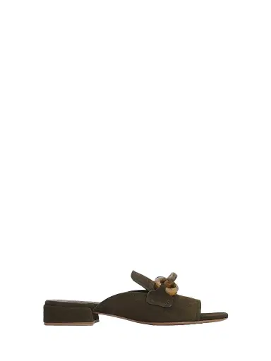 PEDRO GARCIA Women's Enna Chain Link Suede Mules | Thumbnail 1 PEDRO GARCIA Women's Enna Chain Link Suede Mules | Thumbnail 1