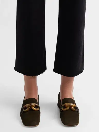 PEDRO GARCIA Women's Gizi Chain-Link Suede Loafers | Thumbnail 2 PEDRO GARCIA Women's Gizi Chain-Link Suede Loafers | Thumbnail 2