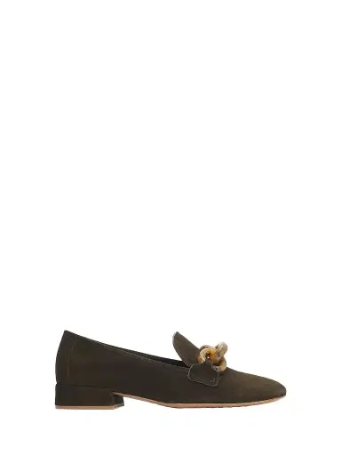 PEDRO GARCIA Women's Gizi Chain-Link Suede Loafers | Thumbnail 1 PEDRO GARCIA Women's Gizi Chain-Link Suede Loafers | Thumbnail 1