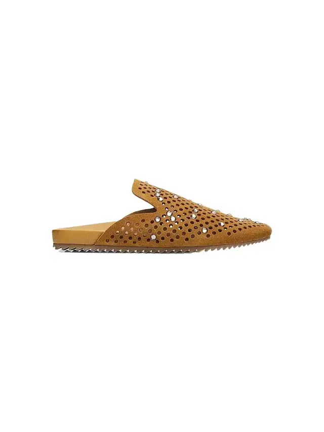 Pedro Garcia Women's Braidy Crystal & Mesh Suede Mules - Alpaca Castoro