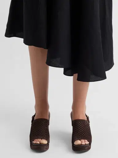 PEDRO GARCIA Women's Alvara Perforated 65MM Suede Wedge Mules | Thumbnail 2