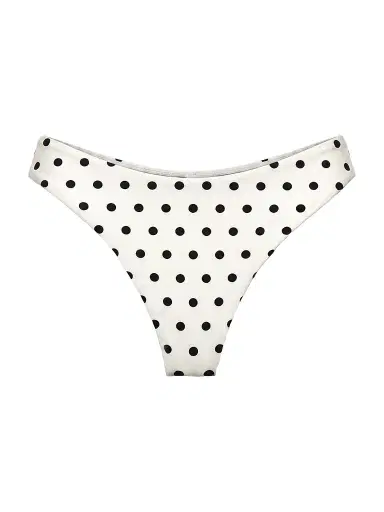 NICHOLAS Women's Mira Polka Dot Bikini Bottom - Ivory Black Polka Dot - Size Large | Thumbnail 1 NICHOLAS Women's Mira Polka Dot Bikini Bottom - Ivory Black Polka Dot - Size Large | Thumbnail 1