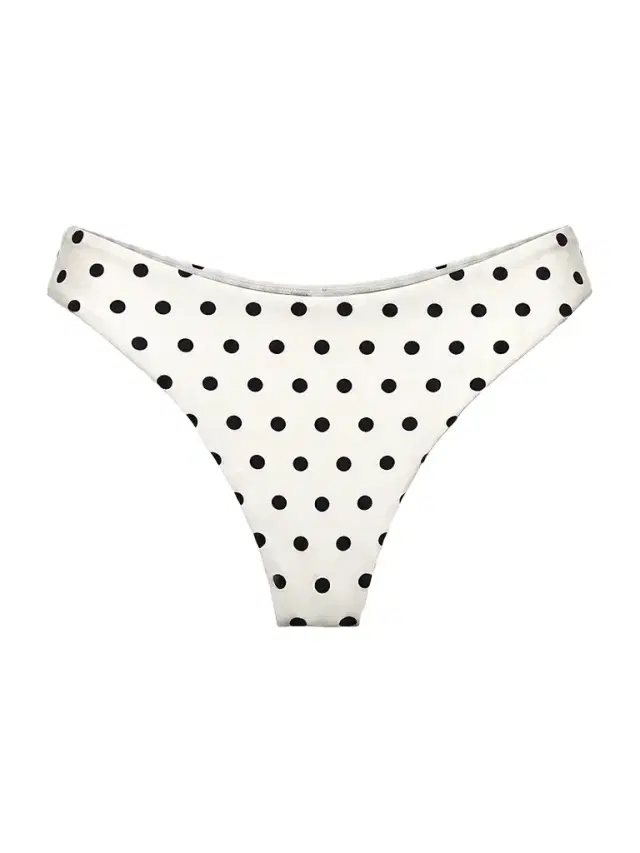 Women's Mira Polka Dot Bikini Bottom -  Black Polka Dot