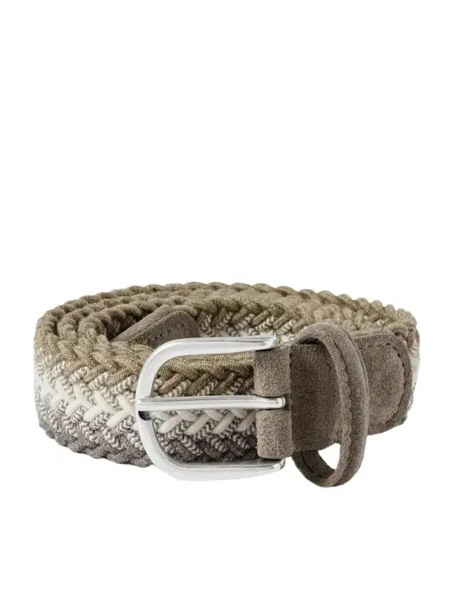 Anderson's Suede-Trimmed Woven Cord Belt