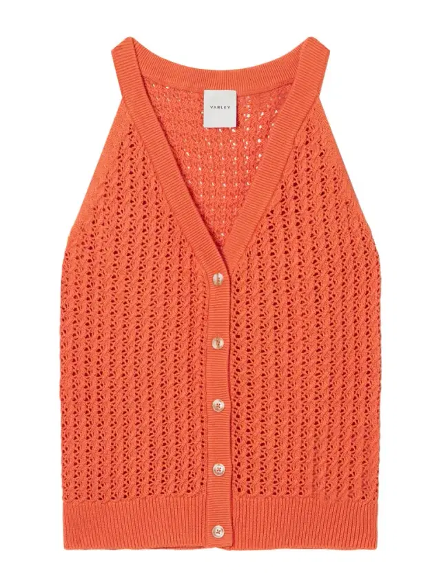 Alessia crochet-knit cotton top