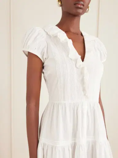 DÔEN Eliette ruffled brodeire anglaise-trimmed organic cotton midi dress | Thumbnail 4 DÔEN Eliette ruffled brodeire anglaise-trimmed organic cotton midi dress | Thumbnail 4