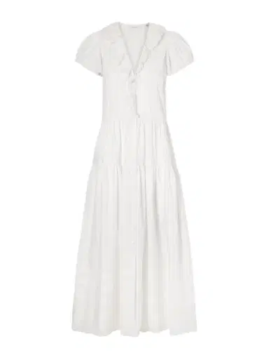 DÔEN Eliette ruffled brodeire anglaise-trimmed organic cotton midi dress | Thumbnail 1 DÔEN Eliette ruffled brodeire anglaise-trimmed organic cotton midi dress | Thumbnail 1