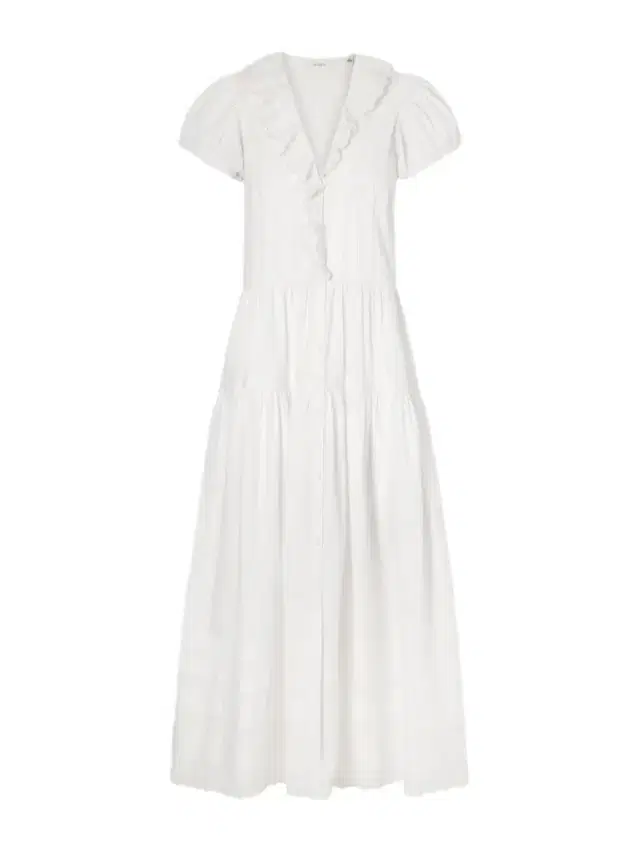 DÔEN Eliette ruffled brodeire anglaise-trimmed organic cotton midi dress