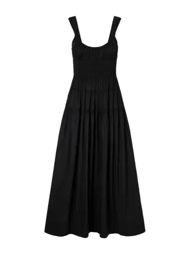 DÔEN Clover smocked organic cotton-poplin midi dress | Thumbnail 1 DÔEN Clover smocked organic cotton-poplin midi dress | Thumbnail 1