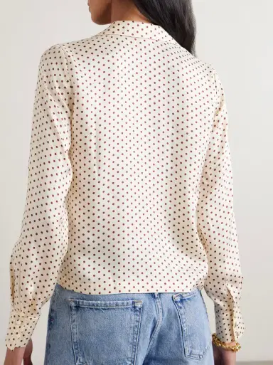 DÔEN Elene polka-dot silk-blend twill blouse | Thumbnail 3