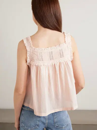 DÔEN Fidella cropped lace-trimmed organic cotton-voile top | Thumbnail 4 DÔEN Fidella cropped lace-trimmed organic cotton-voile top | Thumbnail 4