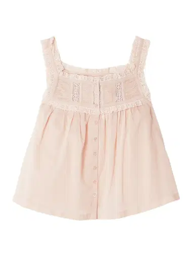 DÔEN Fidella cropped lace-trimmed organic cotton-voile top | Thumbnail 1 DÔEN Fidella cropped lace-trimmed organic cotton-voile top | Thumbnail 1
