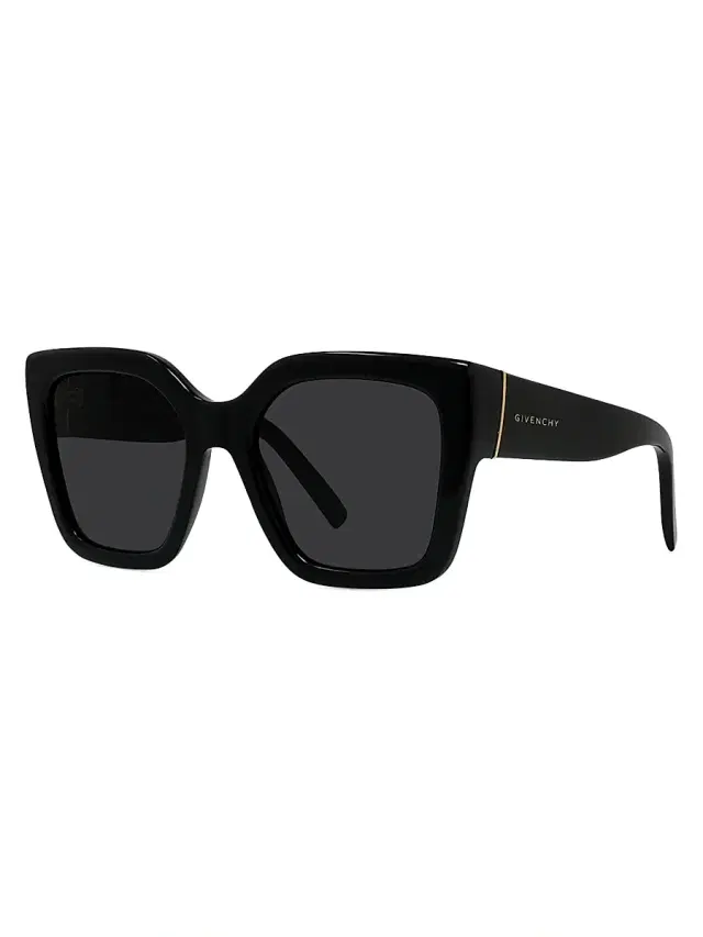 Givenchy Women's  Bold 53MM Square Sunglasses - Shiny Black Smoke