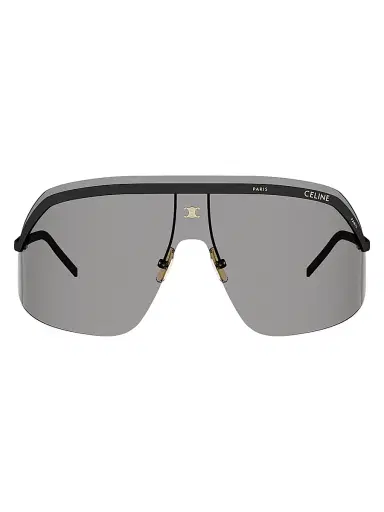 CELINE Women's Morning Shade Shield Sunglasses - Shiny Black Smoke | Thumbnail 2 CELINE Women's Morning Shade Shield Sunglasses - Shiny Black Smoke | Thumbnail 2