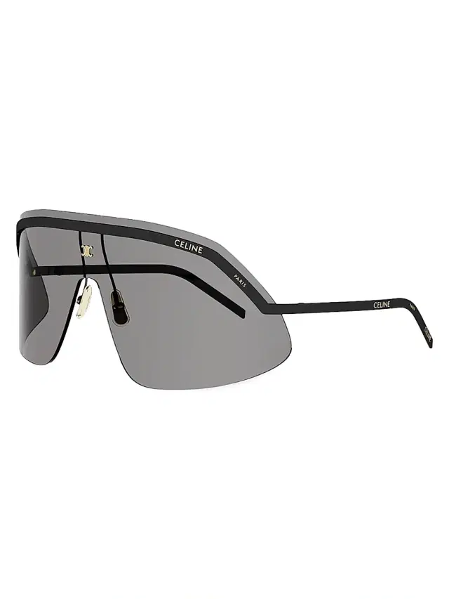 Women's Morning Shade Shield Sunglasses - Shiny Black Smoke