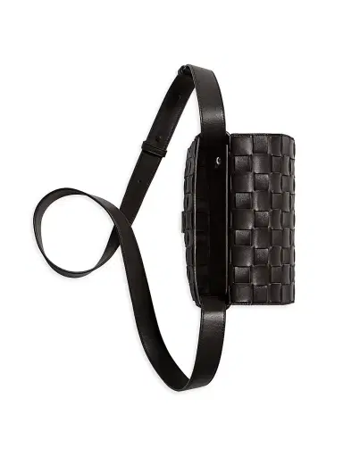 Bottega Veneta Men's Intrecciato Leather Messenger Bag - Black Silver Black | Thumbnail 4 Bottega Veneta Men's Intrecciato Leather Messenger Bag - Black Silver Black | Thumbnail 4