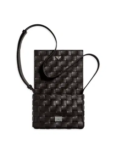 Bottega Veneta Men's Intrecciato Leather Messenger Bag - Black Silver Black | Thumbnail 5 Bottega Veneta Men's Intrecciato Leather Messenger Bag - Black Silver Black | Thumbnail 5