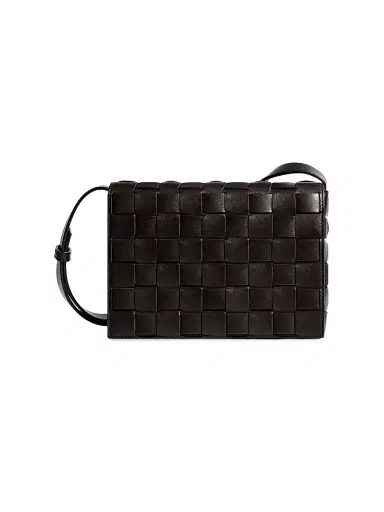 Bottega Veneta Men's Intrecciato Leather Messenger Bag - Black Silver Black | Thumbnail 1 Bottega Veneta Men's Intrecciato Leather Messenger Bag - Black Silver Black | Thumbnail 1