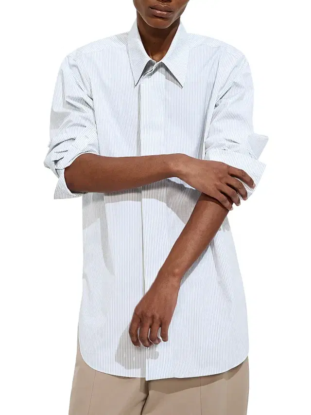 Bottega Veneta Men's Mordeca Striped Cotton Poplin Shirt - White Blue