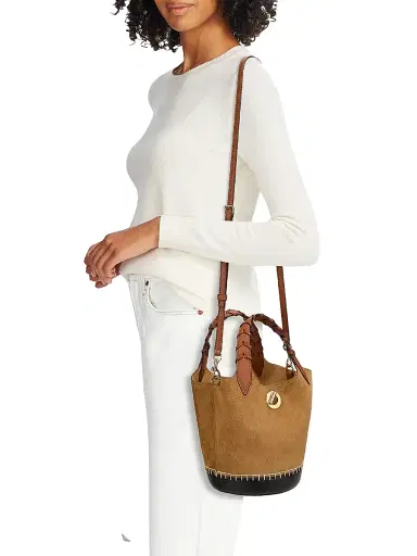Veronica Beard Women's Anchor Colorblocked Suede Bucket Bag | Thumbnail 2 Veronica Beard Women's Anchor Colorblocked Suede Bucket Bag | Thumbnail 2