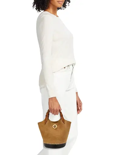 Veronica Beard Women's Anchor Colorblocked Suede Bucket Bag | Thumbnail 3 Veronica Beard Women's Anchor Colorblocked Suede Bucket Bag | Thumbnail 3