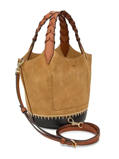 Veronica Beard Women's Anchor Colorblocked Suede Bucket Bag | Thumbnail 4 Veronica Beard Women's Anchor Colorblocked Suede Bucket Bag | Thumbnail 4