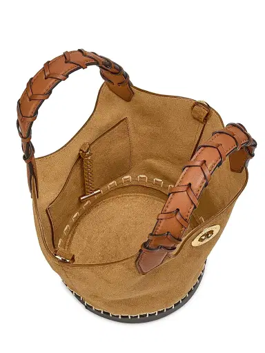 Veronica Beard Women's Anchor Colorblocked Suede Bucket Bag | Thumbnail 5 Veronica Beard Women's Anchor Colorblocked Suede Bucket Bag | Thumbnail 5