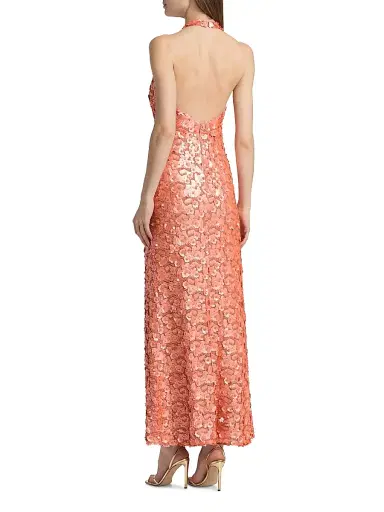 Ramy Brook Women's Giada Floral Sequined Halter Gown | Thumbnail 5