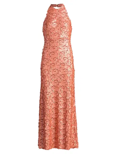 Ramy Brook Women's Giada Floral Sequined Halter Gown | Thumbnail 1