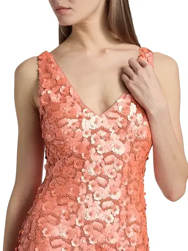Ramy Brook Women's Kinsley Floral Sequined Minidress - Coral Paillette - Size 12 | Thumbnail 6