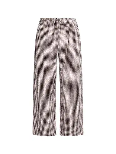 Joe's Jeans Women's The Brynn Gingham Cotton-Blend Wide-Leg Ankle Pants | Thumbnail 1