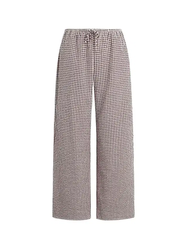 Joe's Jeans Women's The Brynn Gingham Cotton-Blend Wide-Leg Ankle Pants - Macchiato Gingham