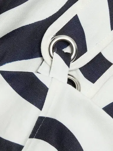 Milly Women's Lenox Printed Crop Top - Navy White | Thumbnail 7