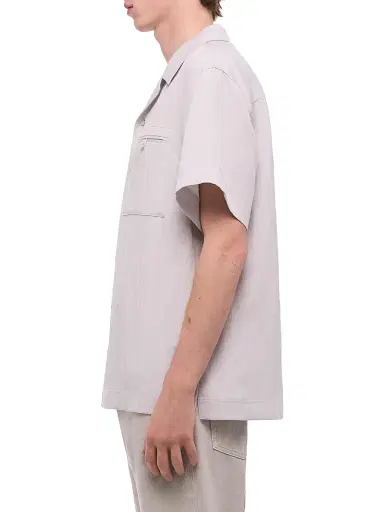 Helmut Lang Men's Relaxed-Fit Camp Collar Shirt - Ice Blue - Size XL | Thumbnail 3