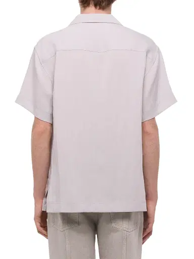 Helmut Lang Men's Relaxed-Fit Camp Collar Shirt - Ice Blue - Size XL | Thumbnail 4