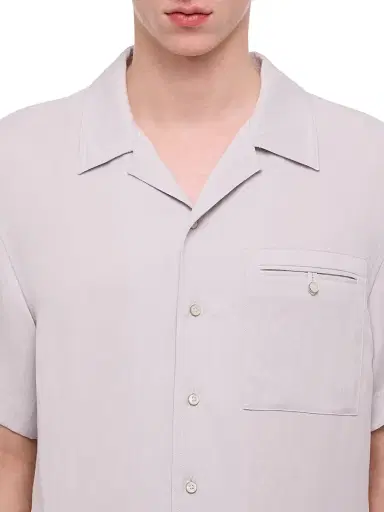 Helmut Lang Men's Relaxed-Fit Camp Collar Shirt - Ice Blue - Size XL | Thumbnail 5