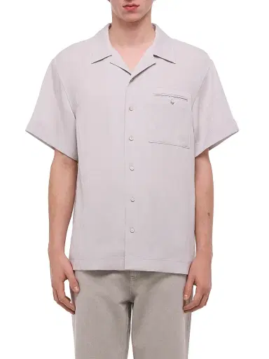 Helmut Lang Men's Relaxed-Fit Camp Collar Shirt - Ice Blue - Size XL | Thumbnail 1