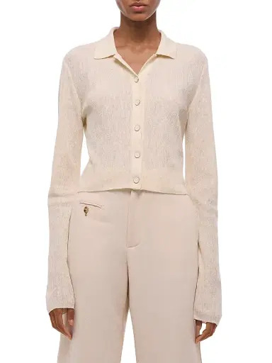 Helmut Lang Women's Raw Edge Linen-Blend Knit Cardigan | Thumbnail 3 Helmut Lang Women's Raw Edge Linen-Blend Knit Cardigan | Thumbnail 3