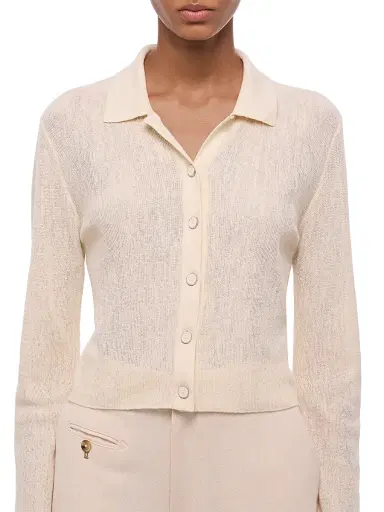 Helmut Lang Women's Raw Edge Linen-Blend Knit Cardigan | Thumbnail 7 Helmut Lang Women's Raw Edge Linen-Blend Knit Cardigan | Thumbnail 7
