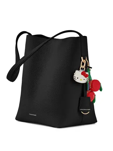 MAISON de SABRÉ Women's Leather Bucket Soft Tote Bag - Rouge Noir | Thumbnail 2