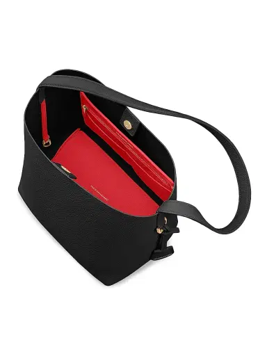 MAISON de SABRÉ Women's Leather Bucket Soft Tote Bag - Rouge Noir | Thumbnail 3