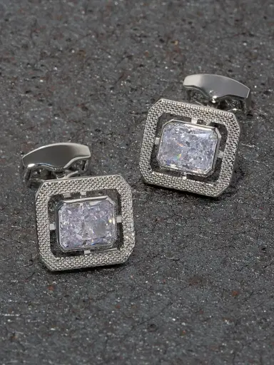 Tateossian Men's RT Rhodium-Plated Stainless Steel & Cubic Zirconia Halo Cufflinks | Thumbnail 5 Tateossian Men's RT Rhodium-Plated Stainless Steel & Cubic Zirconia Halo Cufflinks | Thumbnail 5