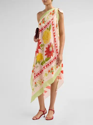 VERANDAH Women's Ammama Multiway Scarf Blouse Dress - Blush Floral | Thumbnail 4