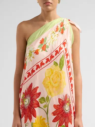 VERANDAH Women's Ammama Multiway Scarf Blouse Dress - Blush Floral | Thumbnail 5