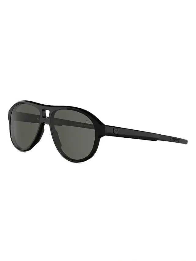 Men's Golden Age 58MM Aviator Sunglasses - Shiny Black Smoke
