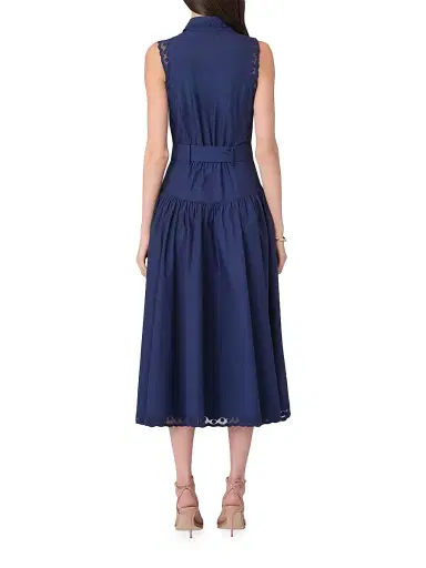 Shoshanna Women's Bradley Lace-Trim Shirtdress - Indigo | Thumbnail 3