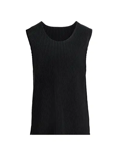 Homme Plissé Issey Miyake Men's June Pleated Slim Tank - Black - Size XL | Thumbnail 1