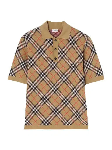 Burberry Men's Marlow Check Polo Shirt | Thumbnail 1 Burberry Men's Marlow Check Polo Shirt | Thumbnail 1
